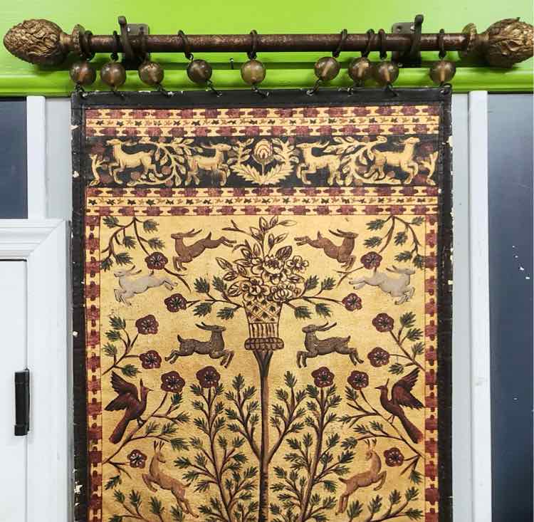 Golden Tree of Life Painted Tapestry Art