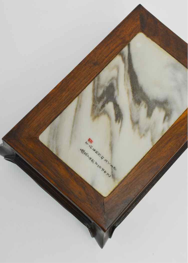 Antique Chinese Marble Insert Table Stand