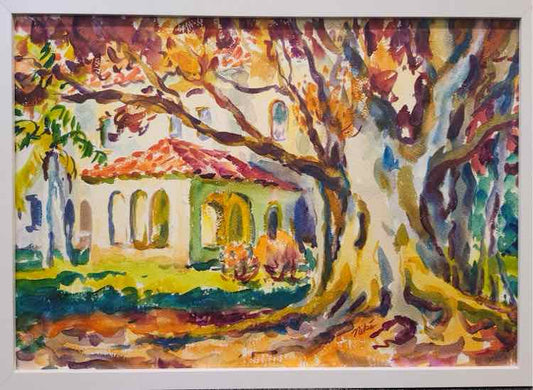 'Sarasota Oak Cityscape' Watercolor by Nike