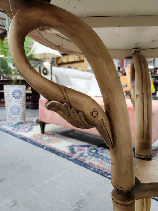 Round Swan Resin End Table