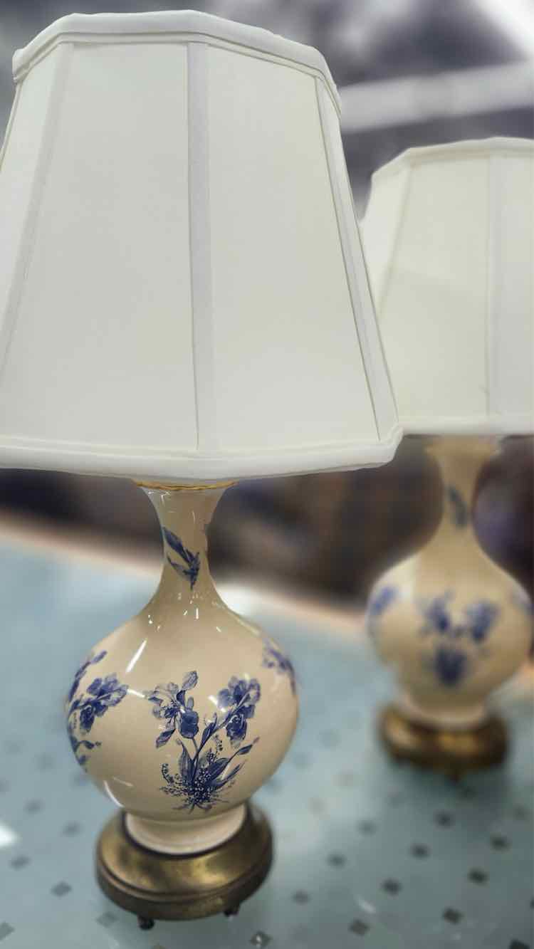 Blue/Cream Vintage Lamps