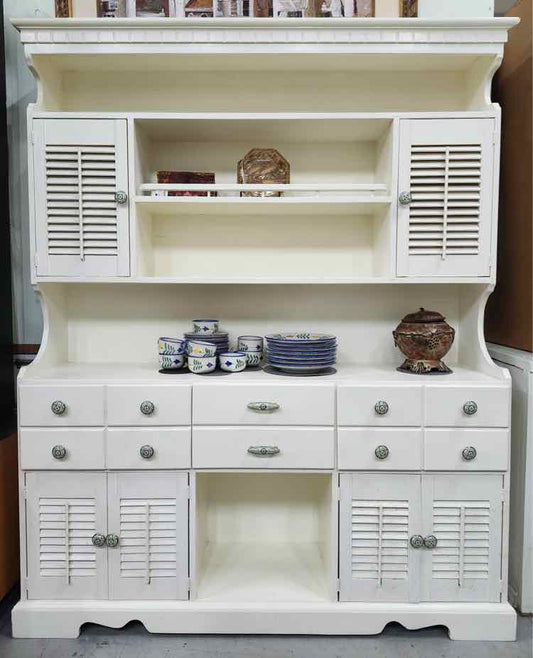 White Wood Serving Hutch