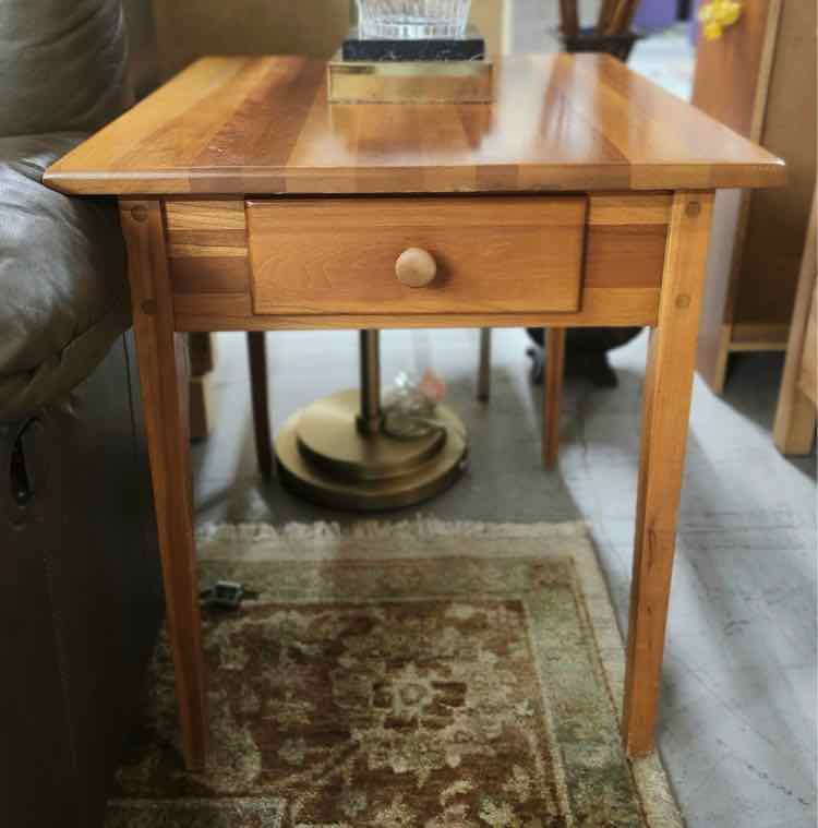 Pair Cherry Wood Narrow End Tables