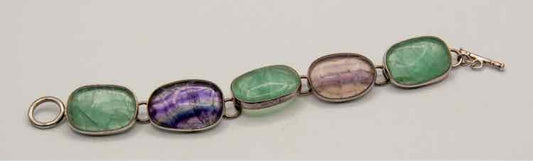 Green/Purple Flourite .925 Bracelet
