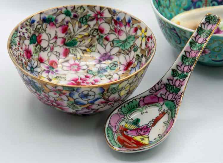 Chinese Rice Bowls and Spoons