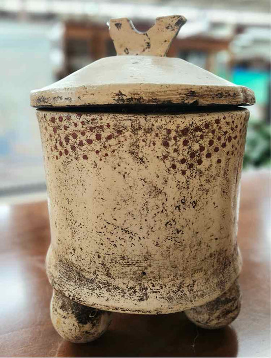 Beige Pot with Lid