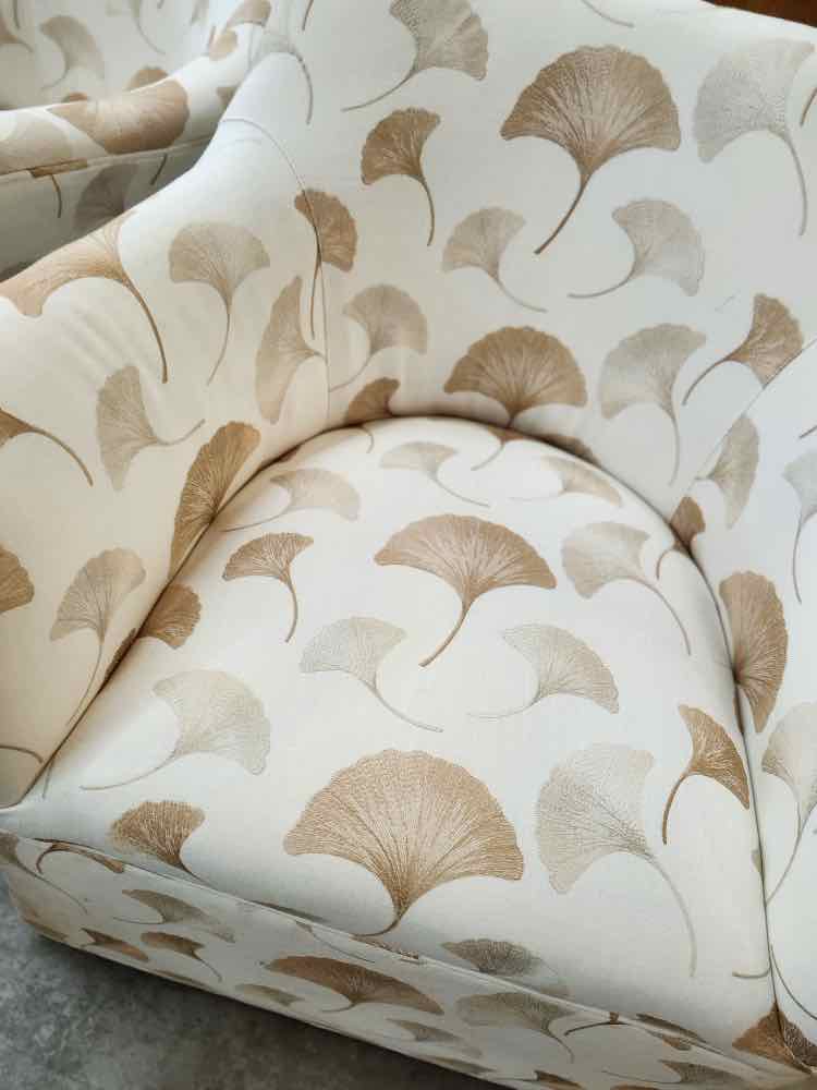 Pair of Chaddock Ginko Leaf Swivel Chairs