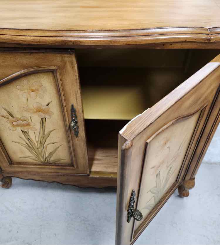 2 Door Floral Painted Cabinet