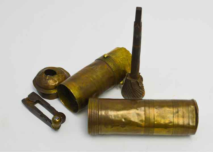 Late 19th c. Brass Coffee/Spice Grinder w/Tamp