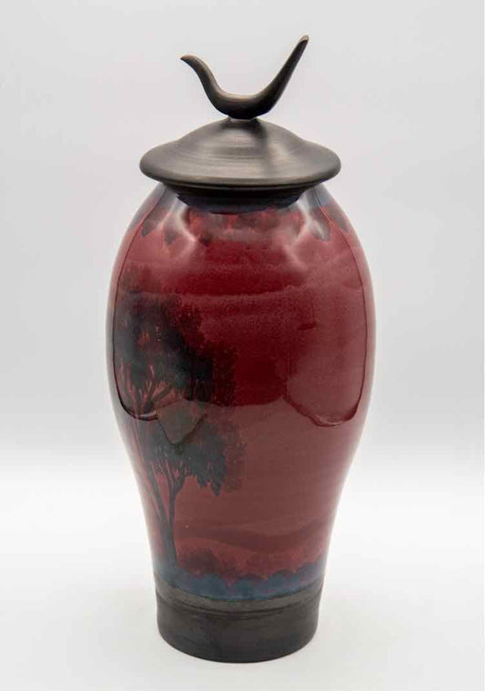 Nancy Bishop Vase w/ Bird Lid