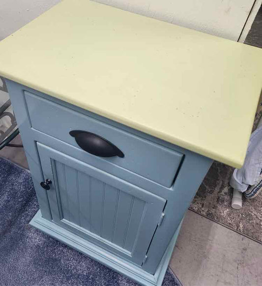 Light Blue & Green End Table