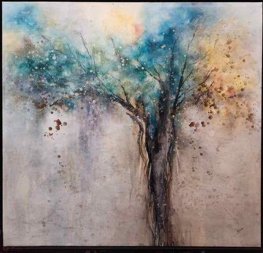 Art "Tree at Sunrise" Mixed Media by Silvers