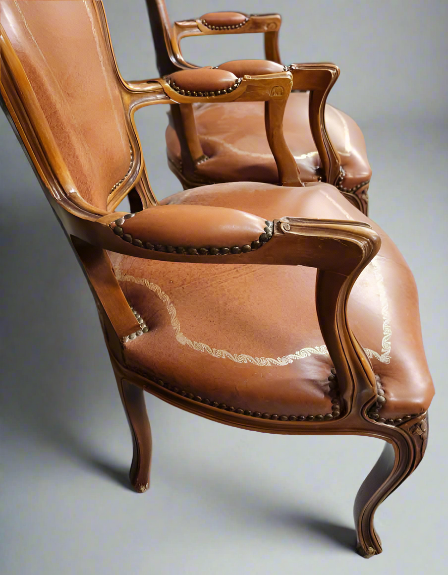 Pair of Leather Arm Chair