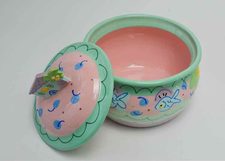 Susan Painter Pottery Wide Pot w/Lid