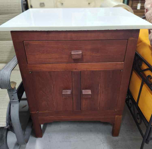 Antique Marble Top Cabinet