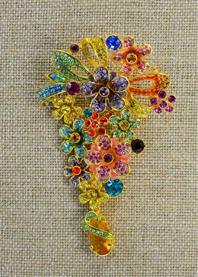 Joan Rivers Cascading Floral Brooch