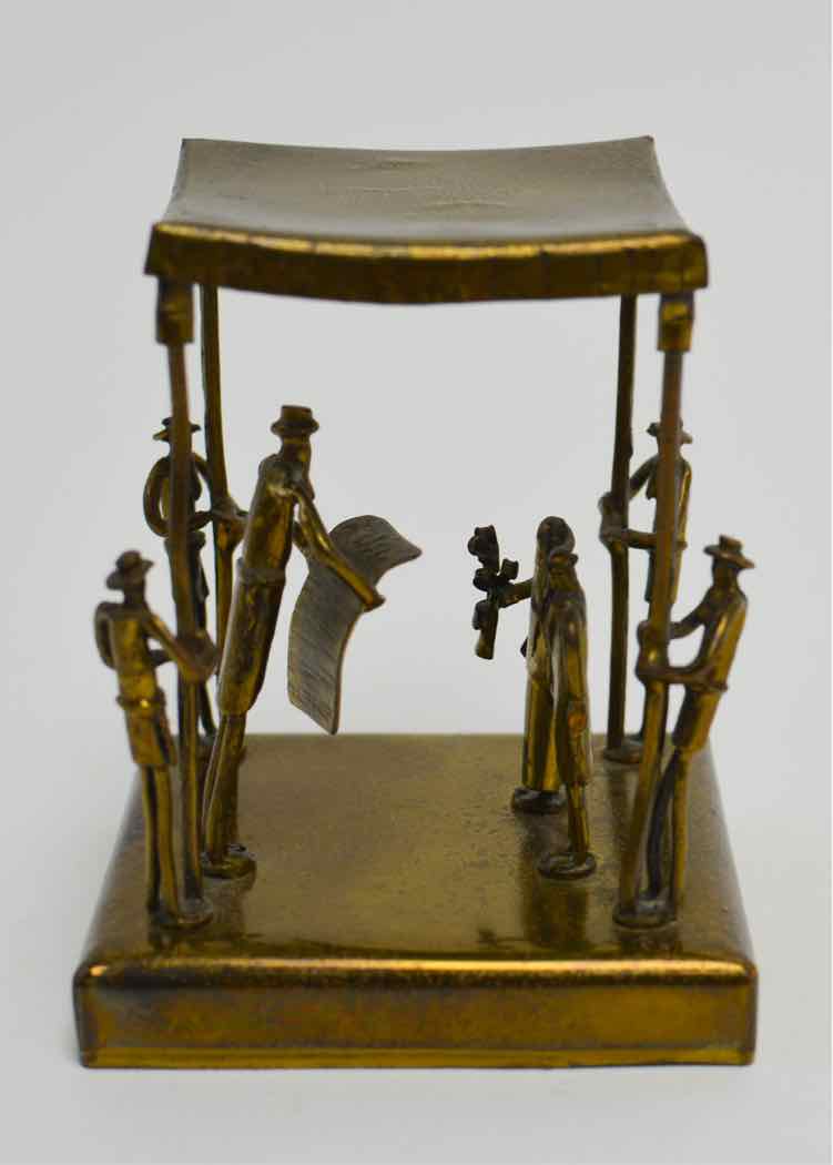 Vtg. Brass Jewish Wedding Chuppah Figurine