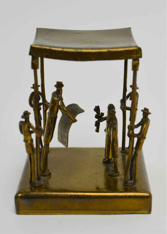 Vtg. Brass Jewish Wedding Chuppah Figurine