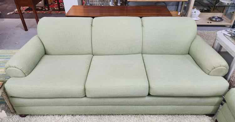 Green & White Stitch Custom Sofa