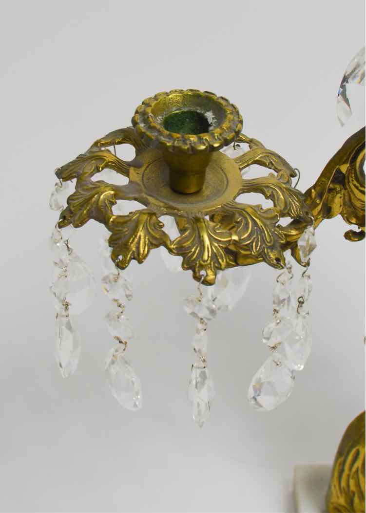 Atq. Gilt Brass Candelabra