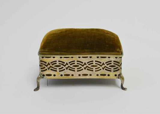 Edwardian Pierced 'Silver' Pin Cushion Box