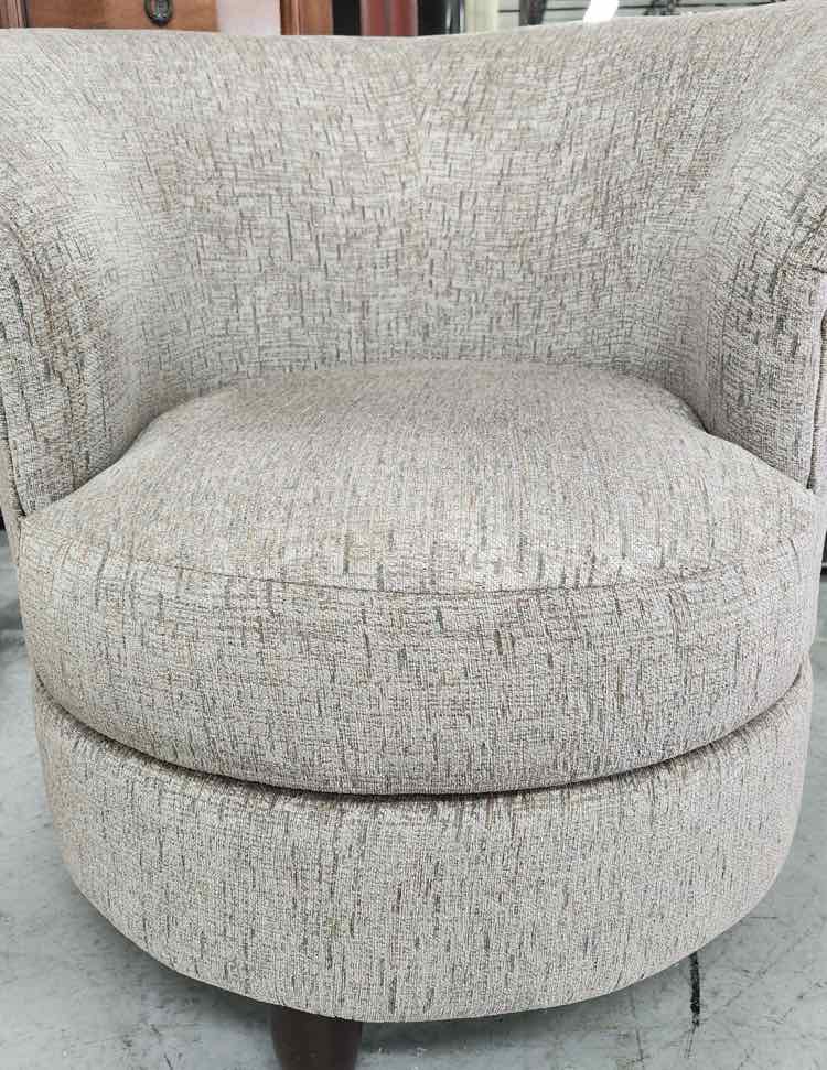 Grey Swivel Fabric Chair