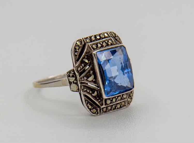 .925 Fluorite/Marcasite Ring