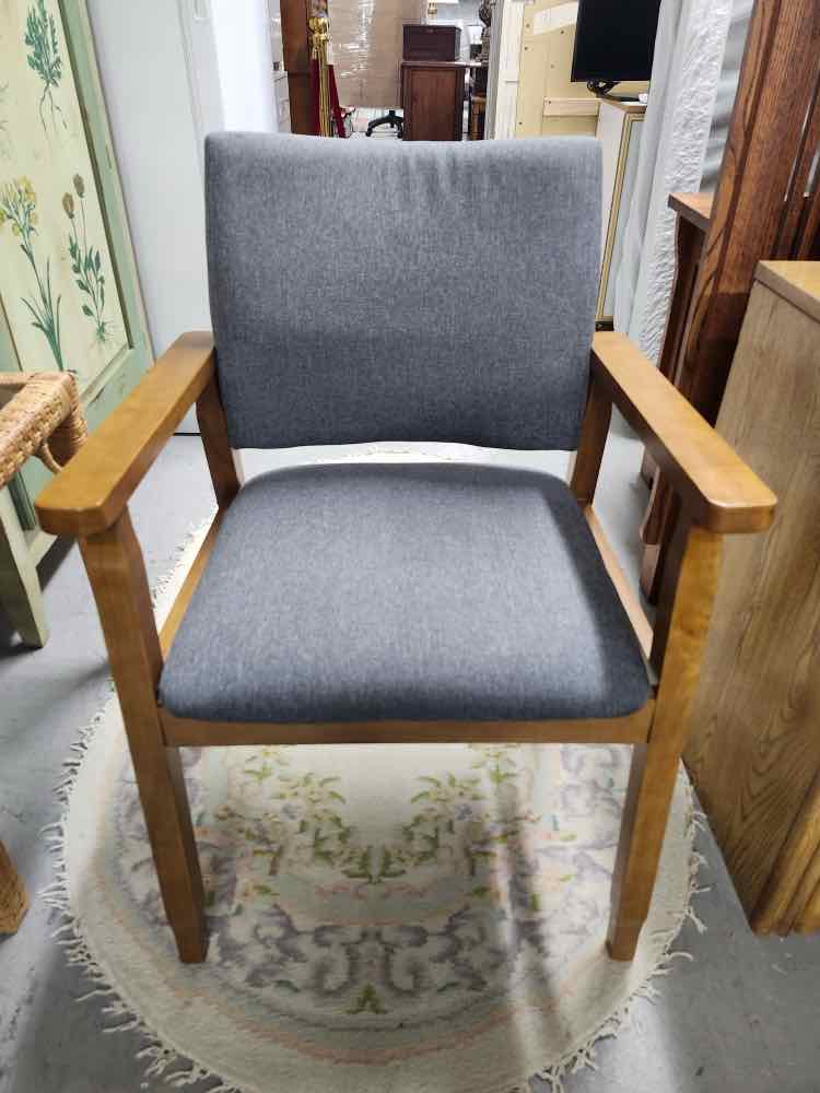 Grey MCM Style Wood Chair