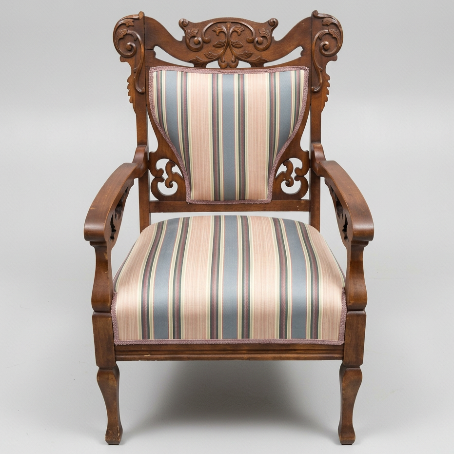 Carved Wood Victorian Chair