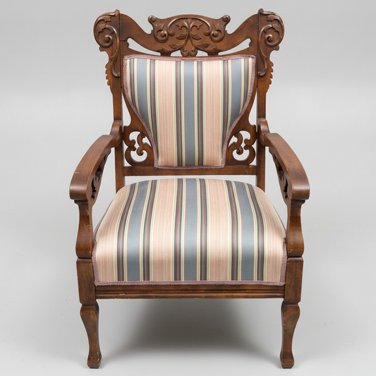 Carved Wood Victorian Chair
