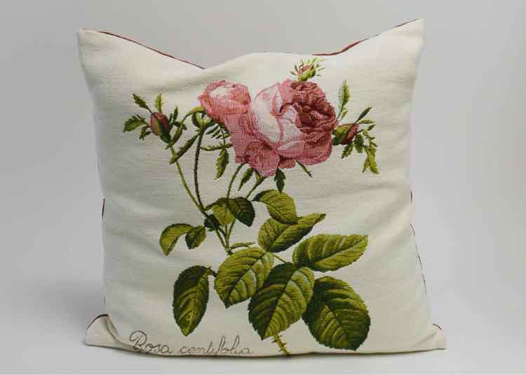 "Rosa Centifolia" French Tapestry Throw Pillow