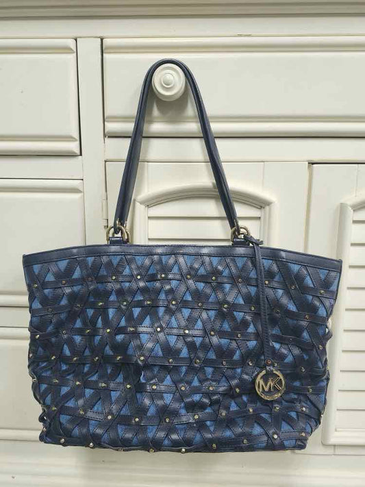 Micheal Kors Denim & Black Leather Trim Tote