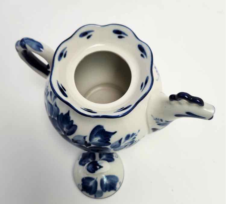 Blue & White Gzhel Bird-Spout Tea Pot