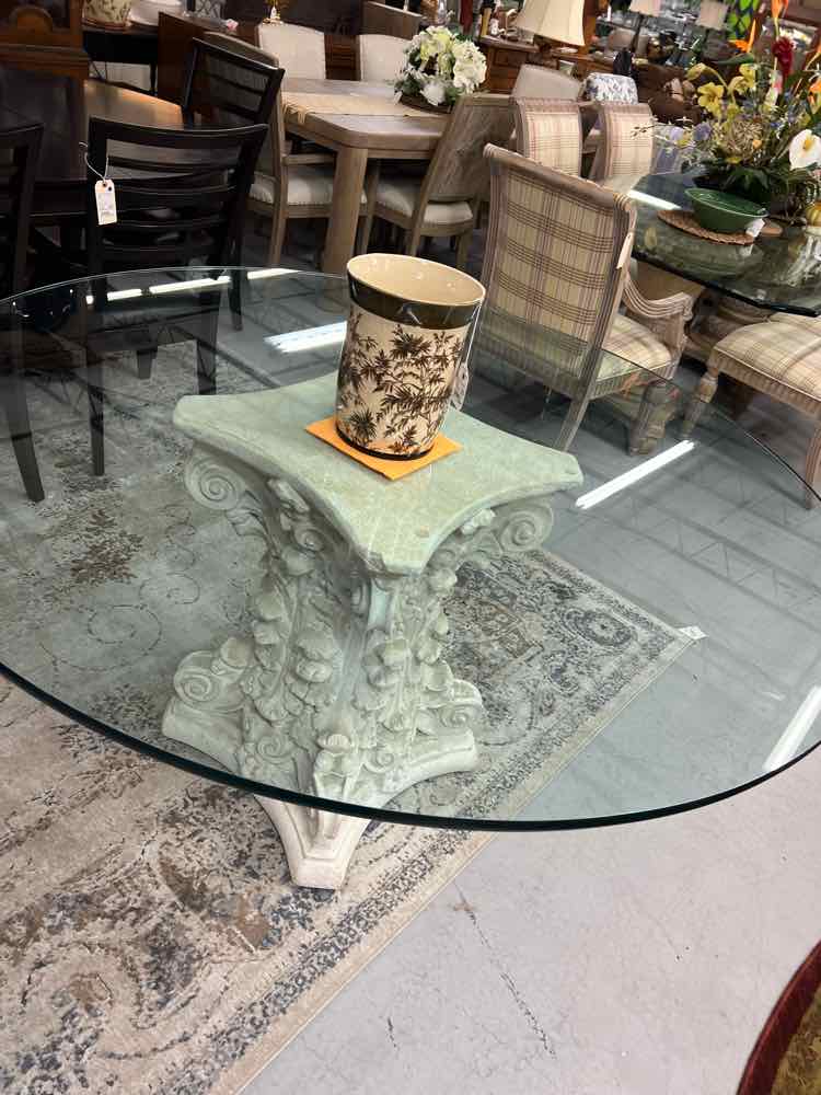 Glass Top Pedestal Table