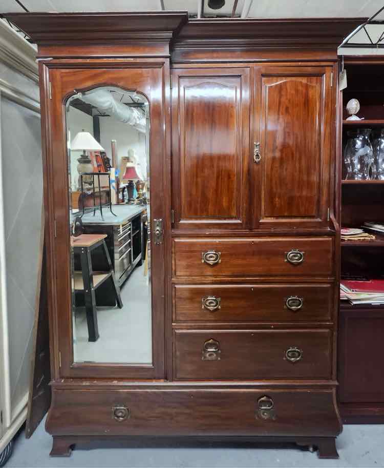 Antique Mahogany Gentlemen Wardrobe
