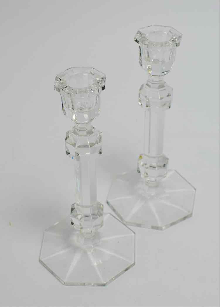 Crystal Gardenia Candlestick Holders
