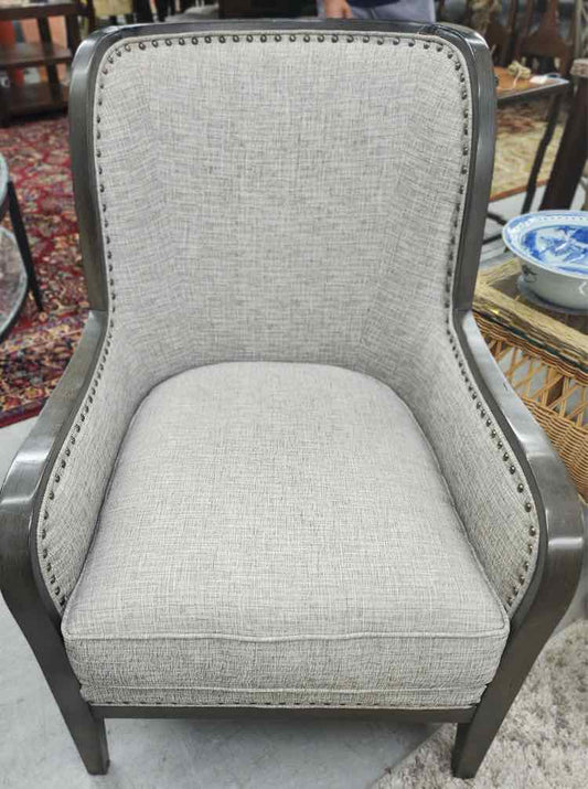 Haverty's Grey Nail Head Chair 'As is'