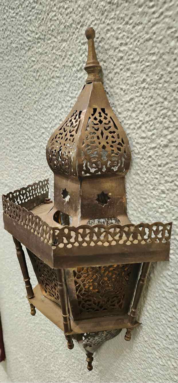 Brass Moroccan Candle/Incense Wall Sconce