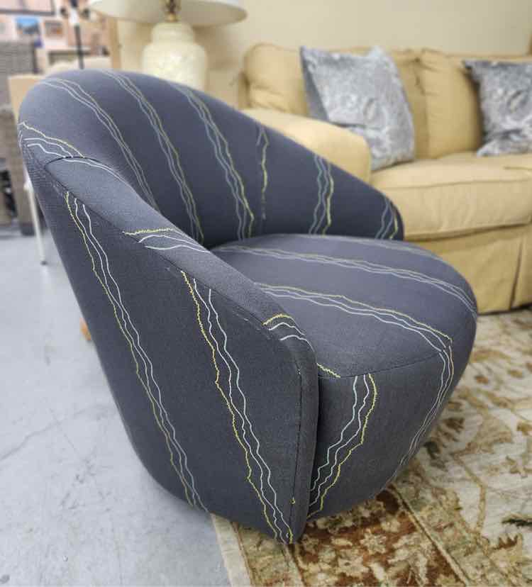 Grey Abstract Line Swivel Chair