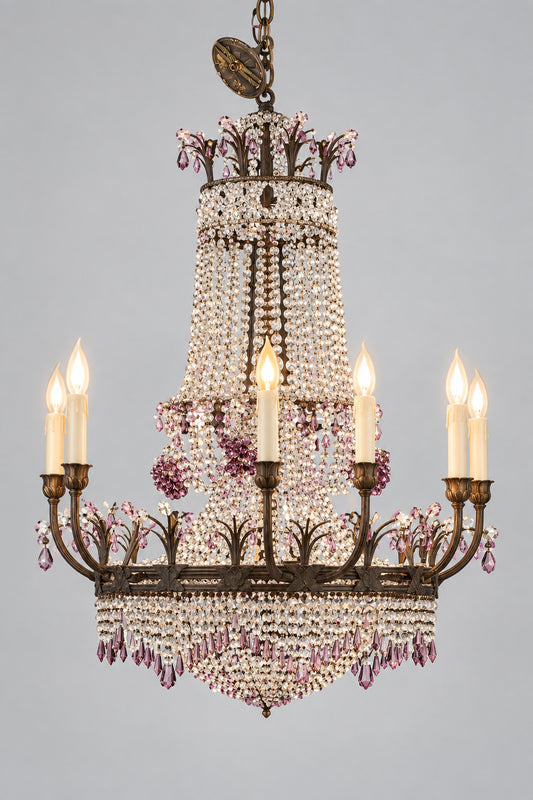 1930's French Beaded Chandelier with Grapes