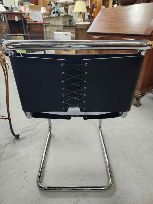 Modern Leather and Chrome Chair