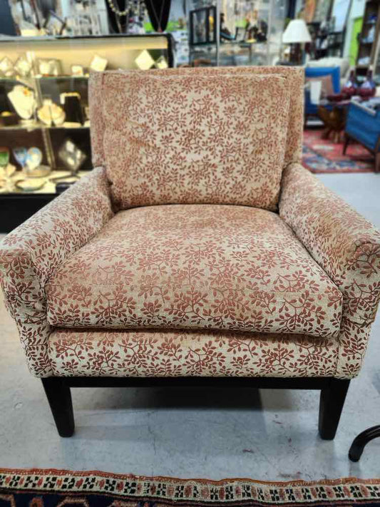 Patterned Chair W/ Ottoman