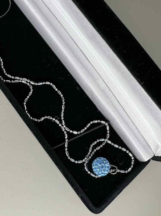 Sterling Chain/Pave Blue BAll