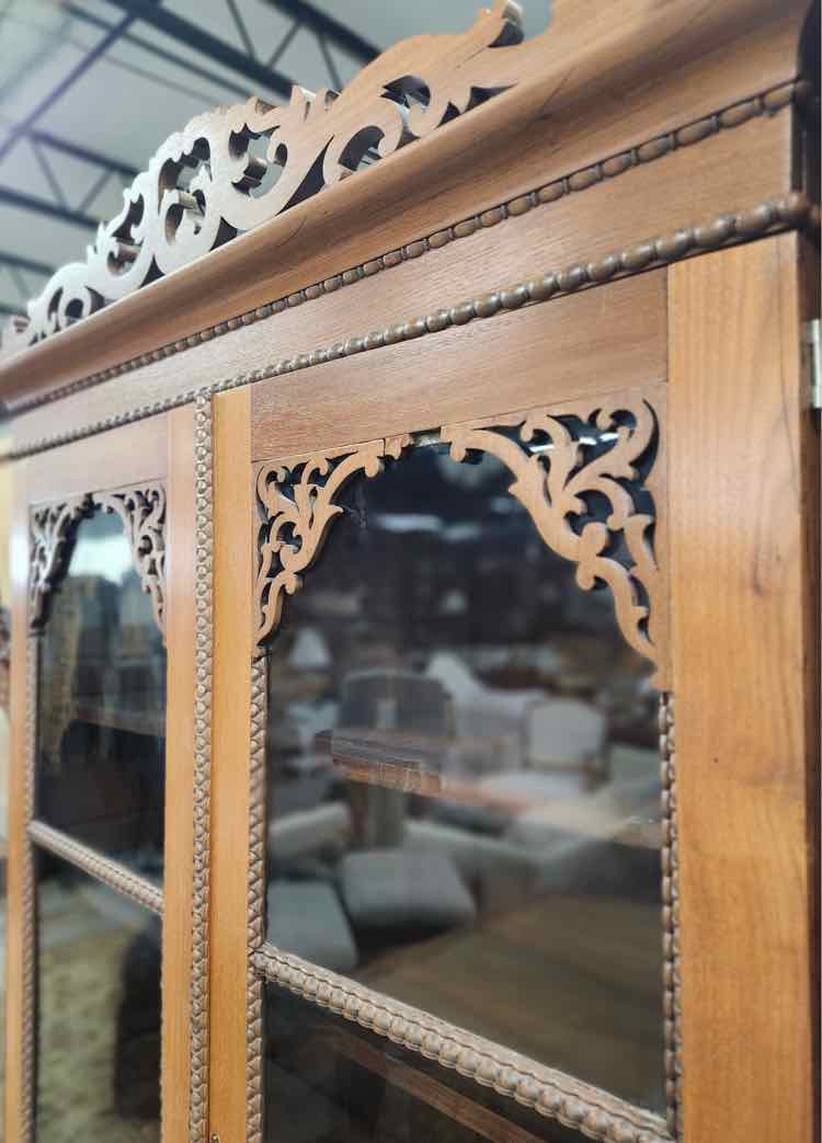 Antique Wood Display Cabinet