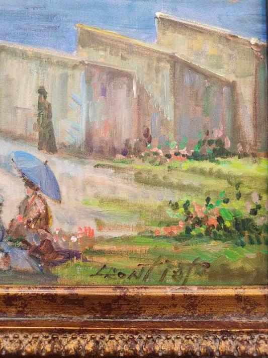 Art 'French Coastal Pier' Oil Painting