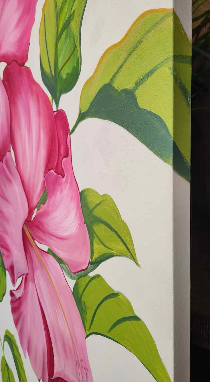 Art ‘Large’ Pink Hibiscus Acrylic