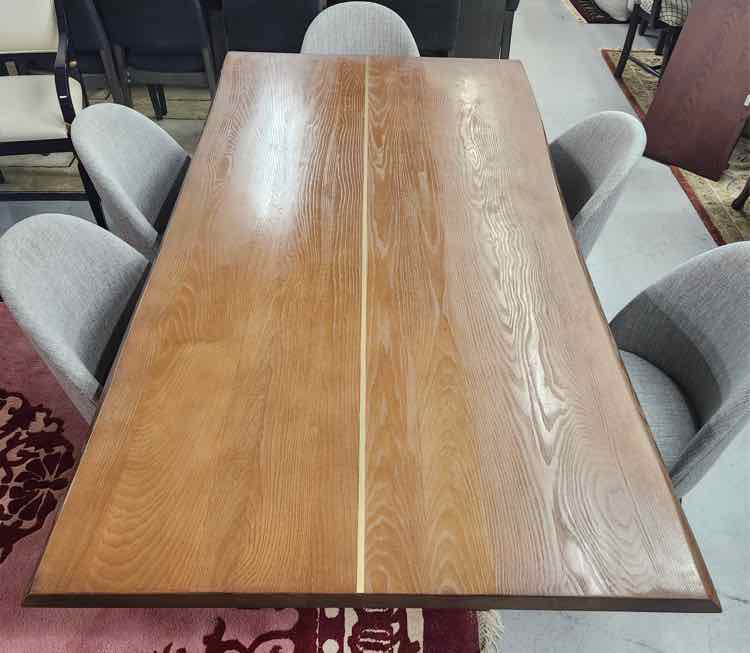 Wood Crate & Barrel Dinning Table
