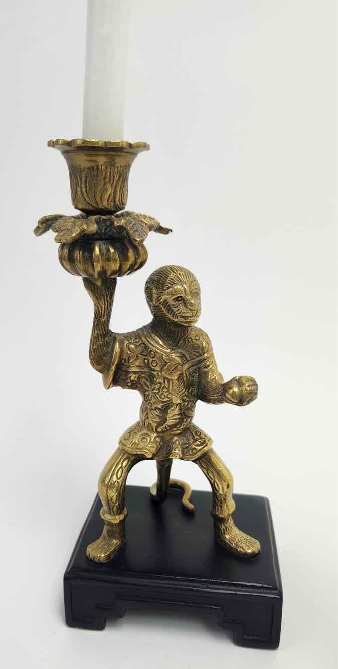 Pair Brtass Castillian Imports Money Candlestick
