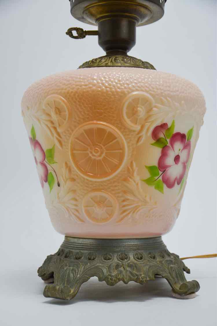 Victorian Pink Glass Lamp