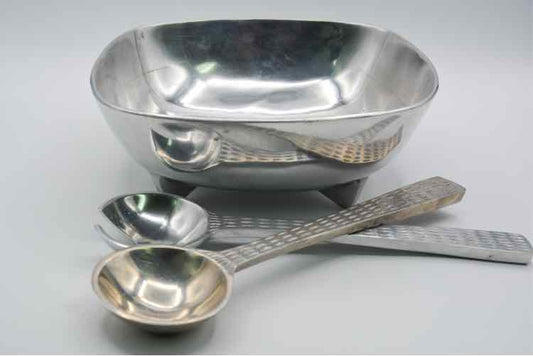 Ashleigh Manor Aluminum Serving Bowl w/ Servers